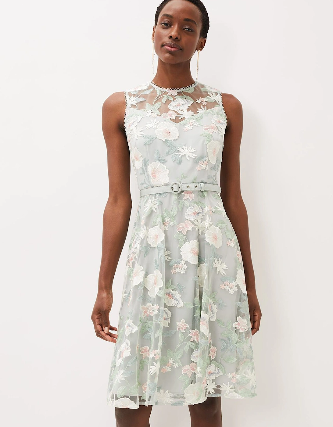 Aria Embroidered Fit And Flare Dress