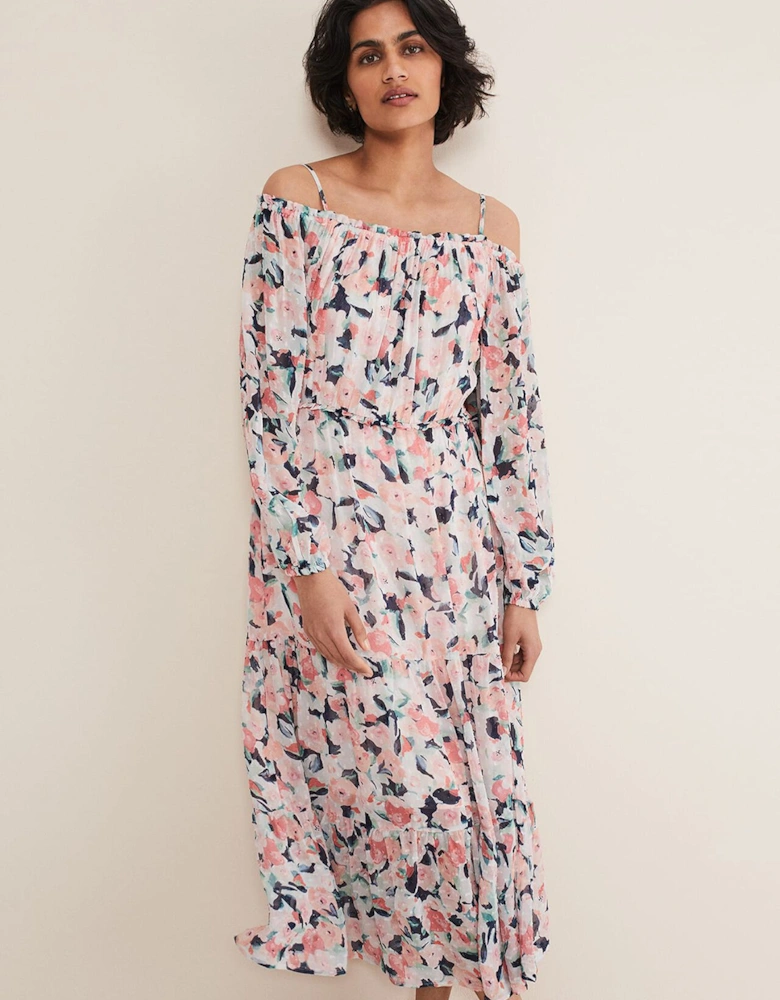 Vicky Off Shoulder Printed Dress