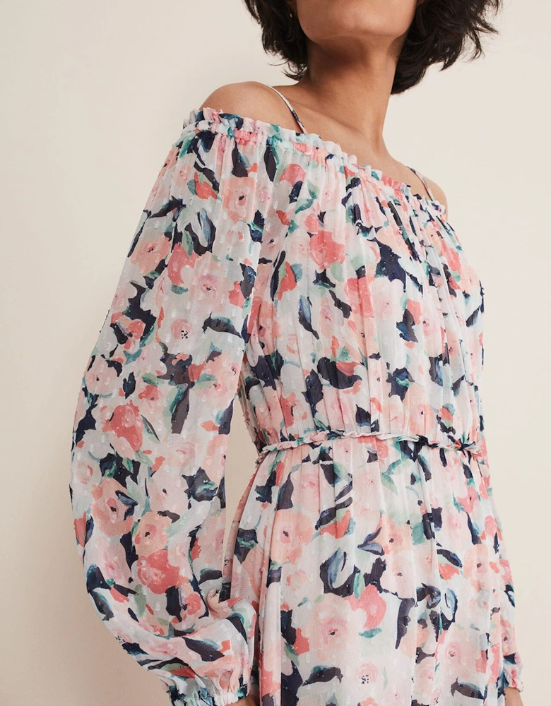 Vicky Off Shoulder Printed Dress