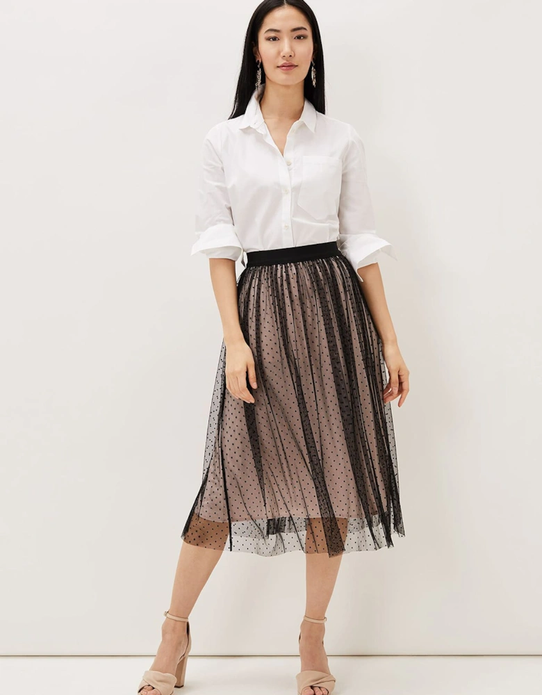 Maya Mesh Spot Skirt