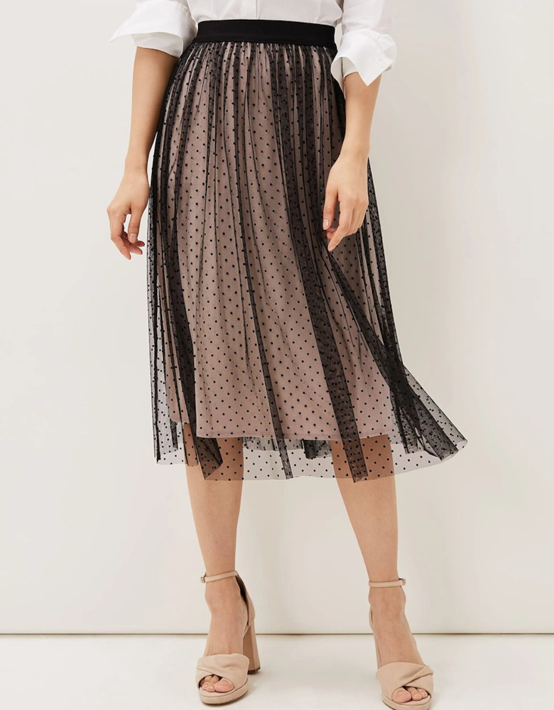 Maya Mesh Spot Skirt