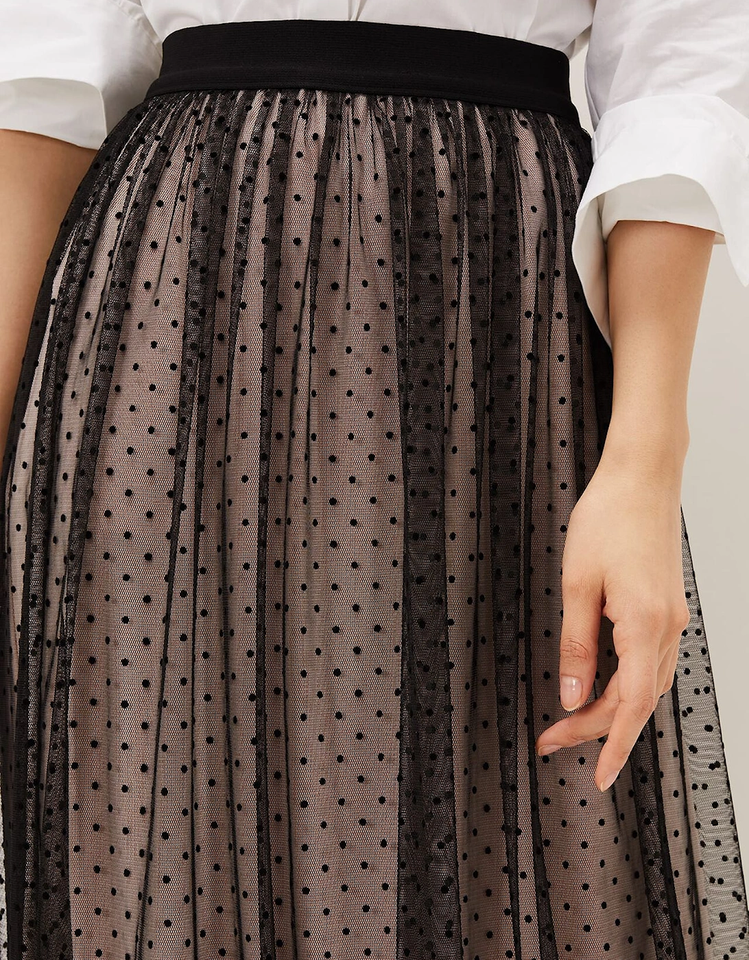 Maya Mesh Spot Skirt