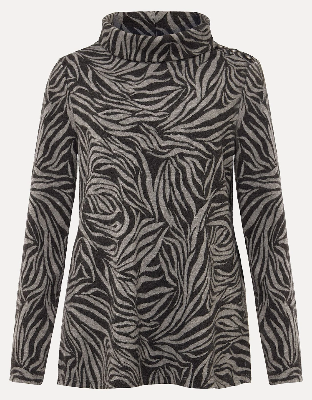 Nerissa Animal Print Roll Neck Top