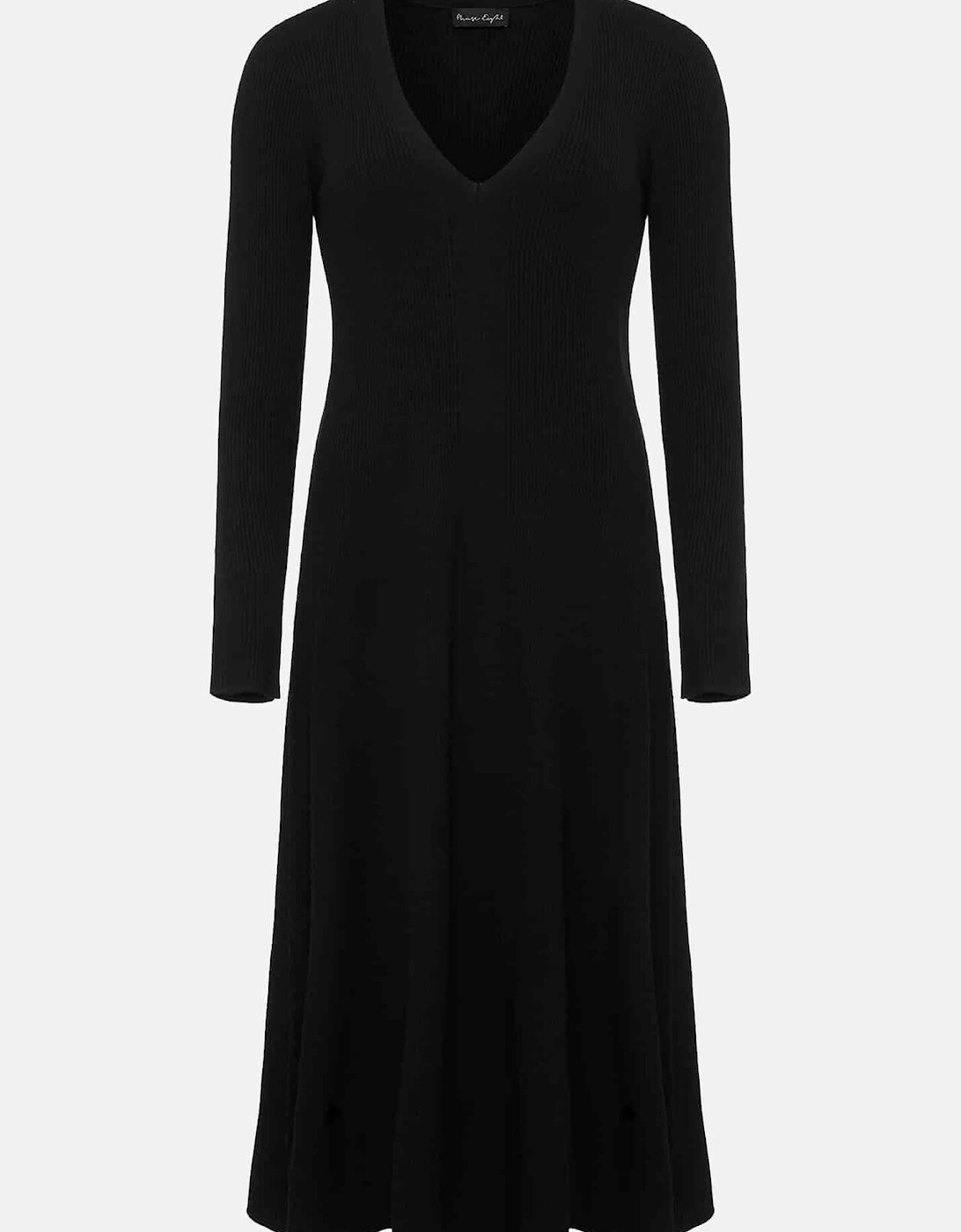 Amberlyn Black Fit And Flare Midi Dress