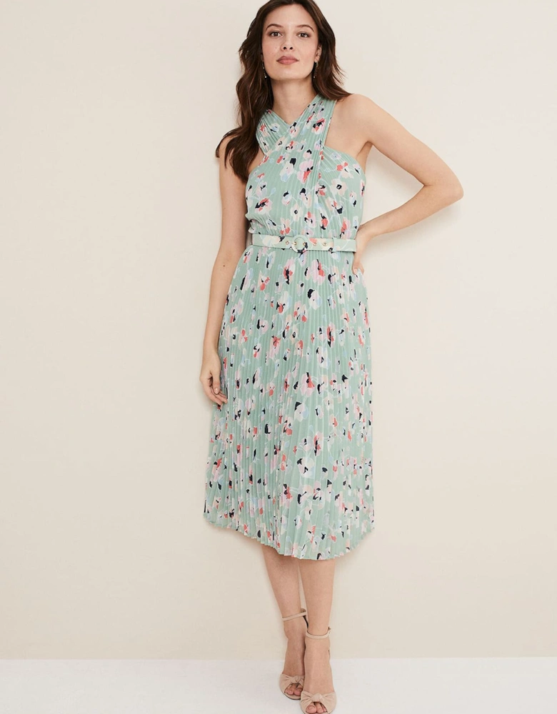 Portia Print Pleated Dress