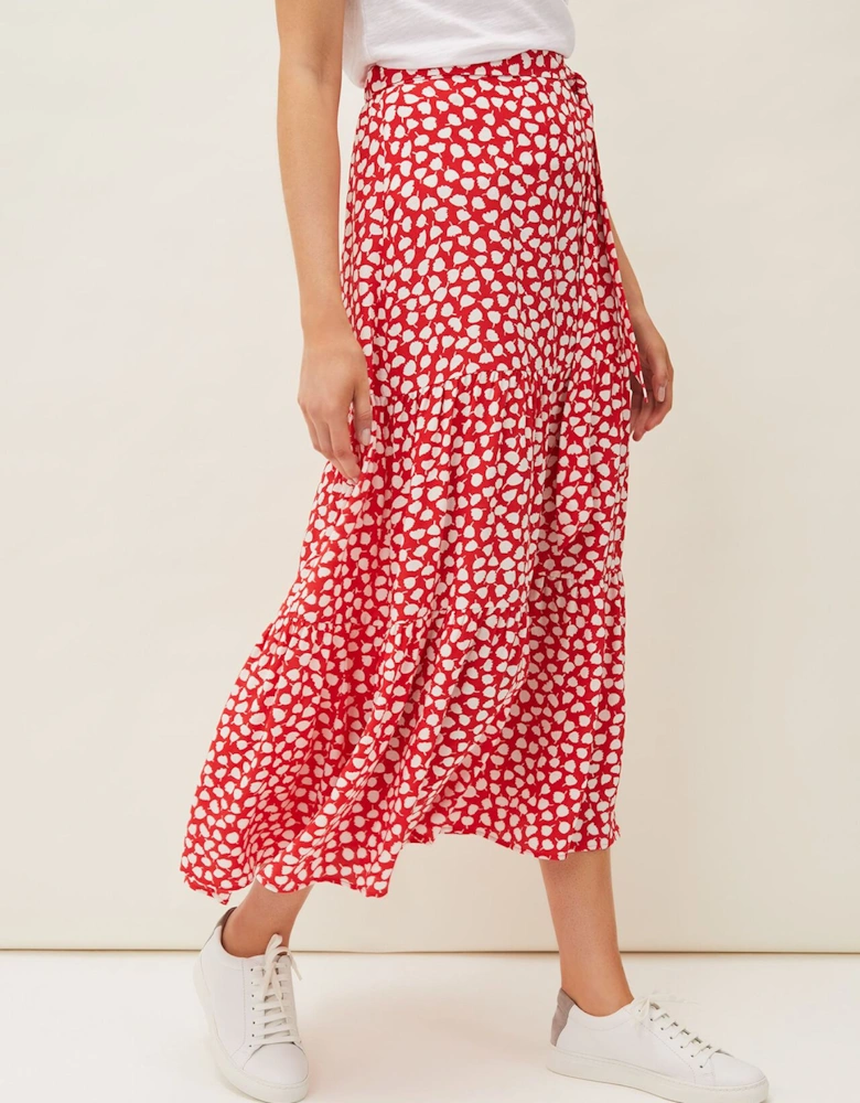 Tana Leaf Print Maxi Skirt