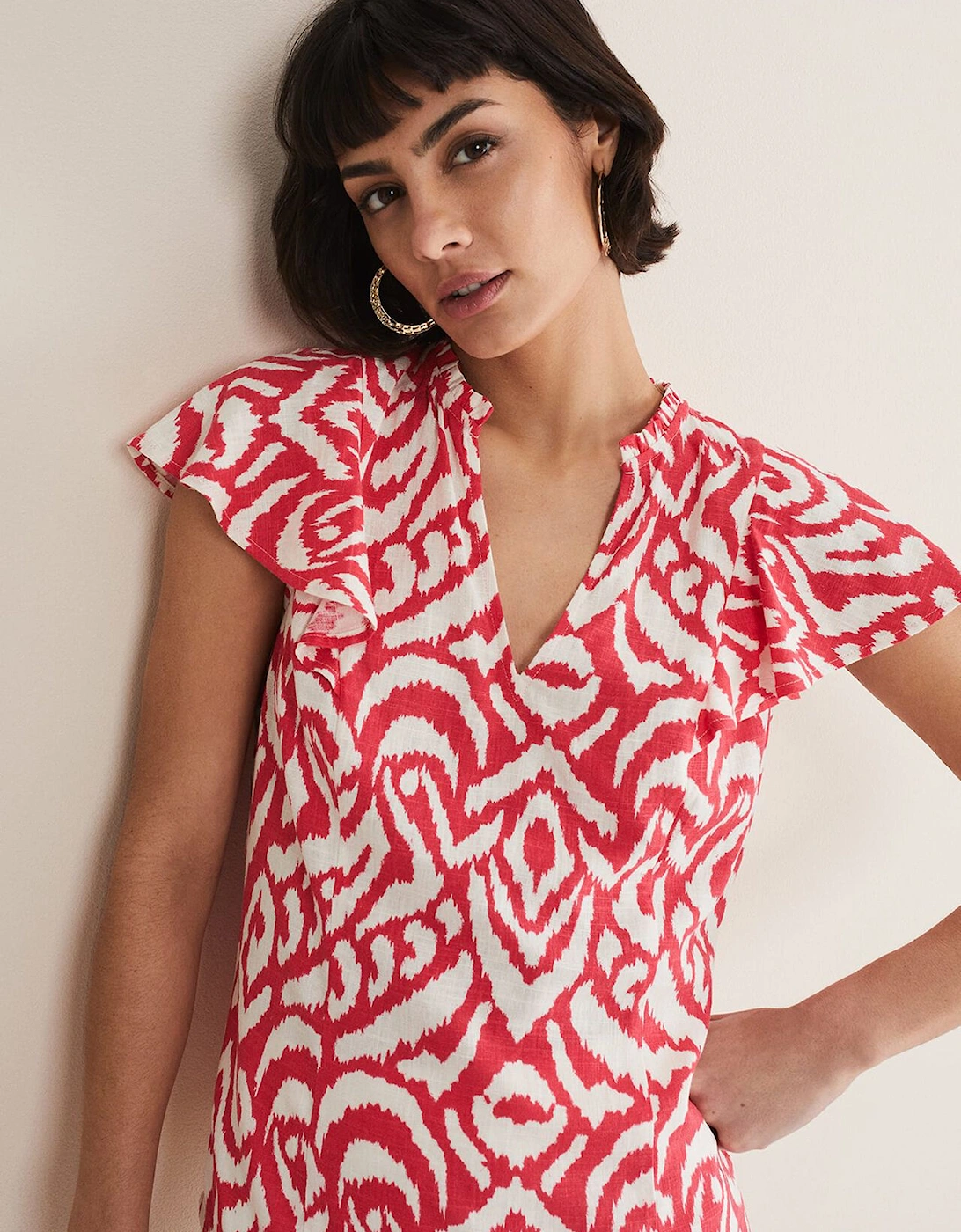 Dalia Ikat Ruffle Top, 7 of 6