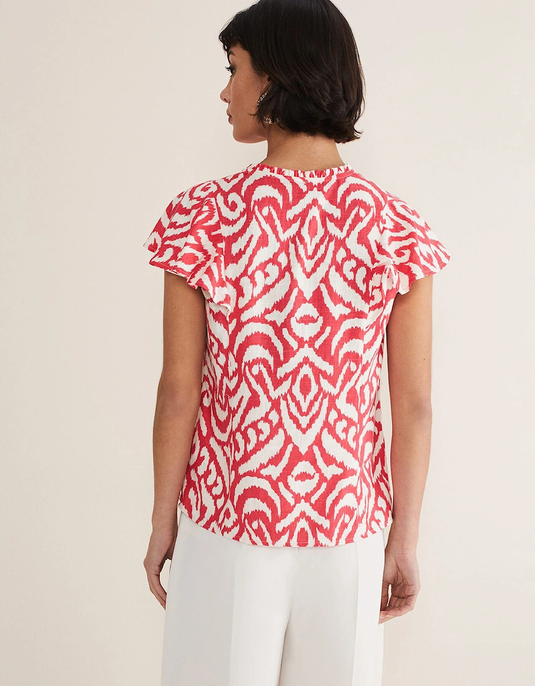 Dalia Ikat Ruffle Top