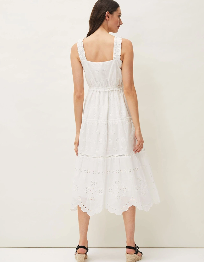 Ellie Broderie Midi Dress