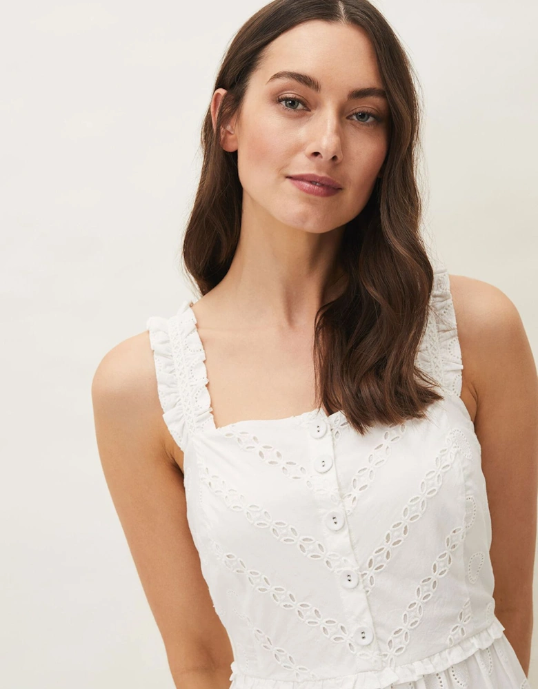 Ellie Broderie Midi Dress