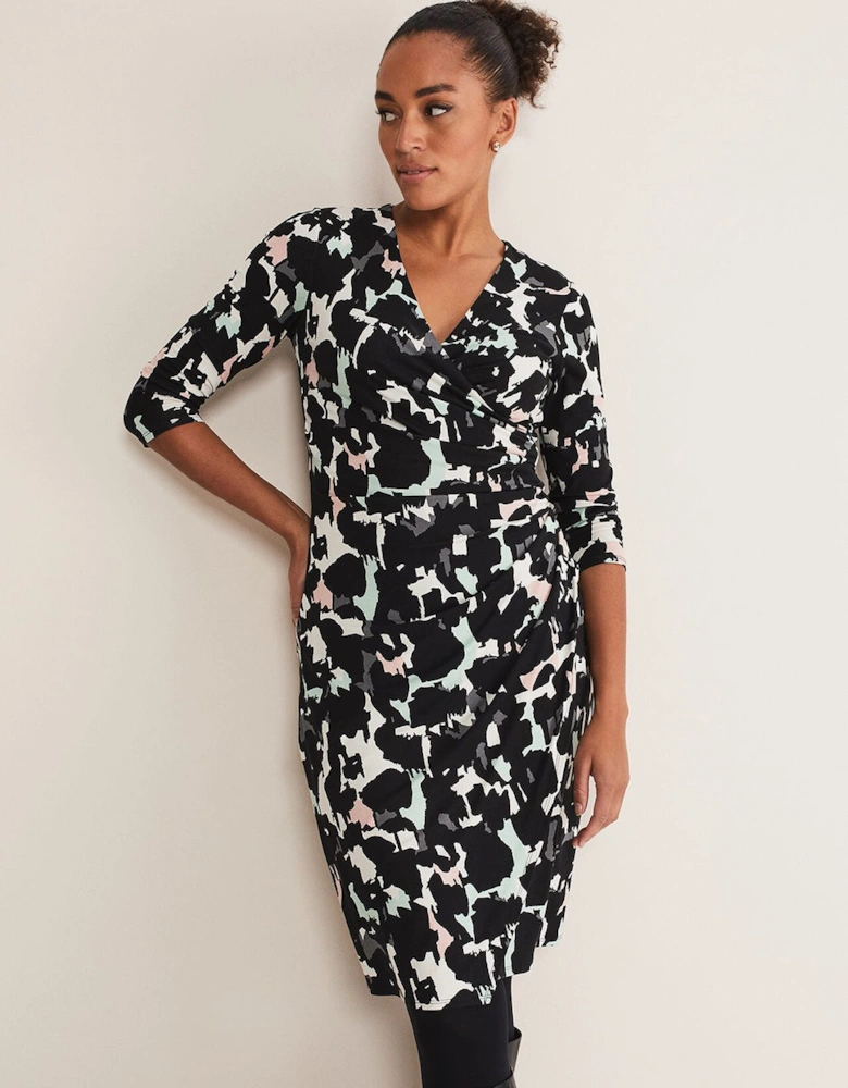 Lanor Wrap Printed Jersey Dress