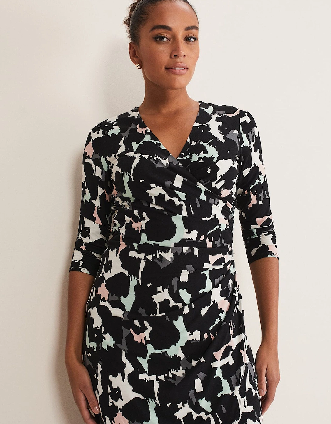 Lanor Wrap Printed Jersey Dress