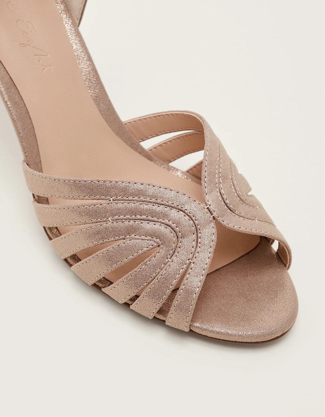 Stitched Metallic Heel Sandal