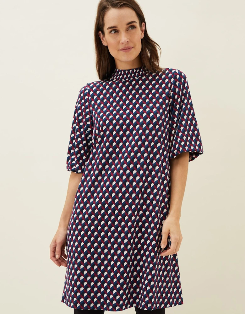 Cathye Geometric Print Tunic Dress