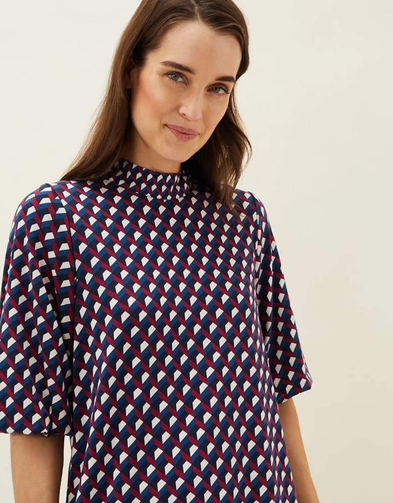 Cathye Geometric Print Tunic Dress