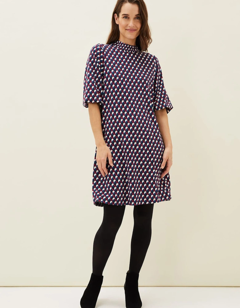 Cathye Geometric Print Tunic Dress