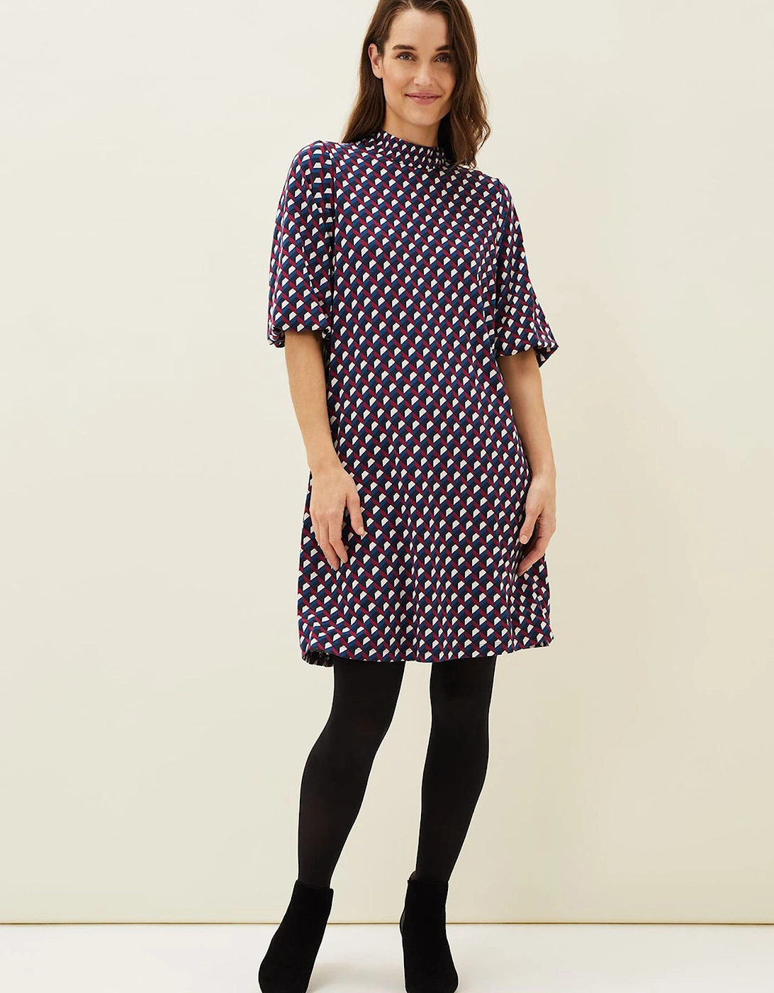 Cathye Geometric Print Tunic Dress