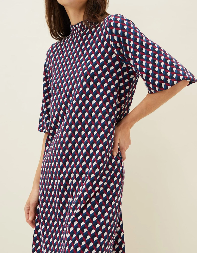 Cathye Geometric Print Tunic Dress