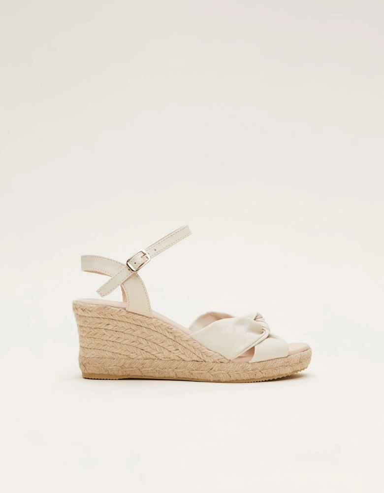 Leather Knot Front Espadrilles