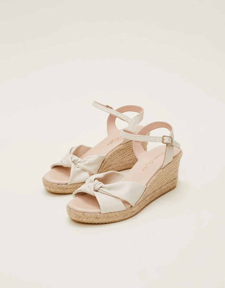 Leather Knot Front Espadrilles