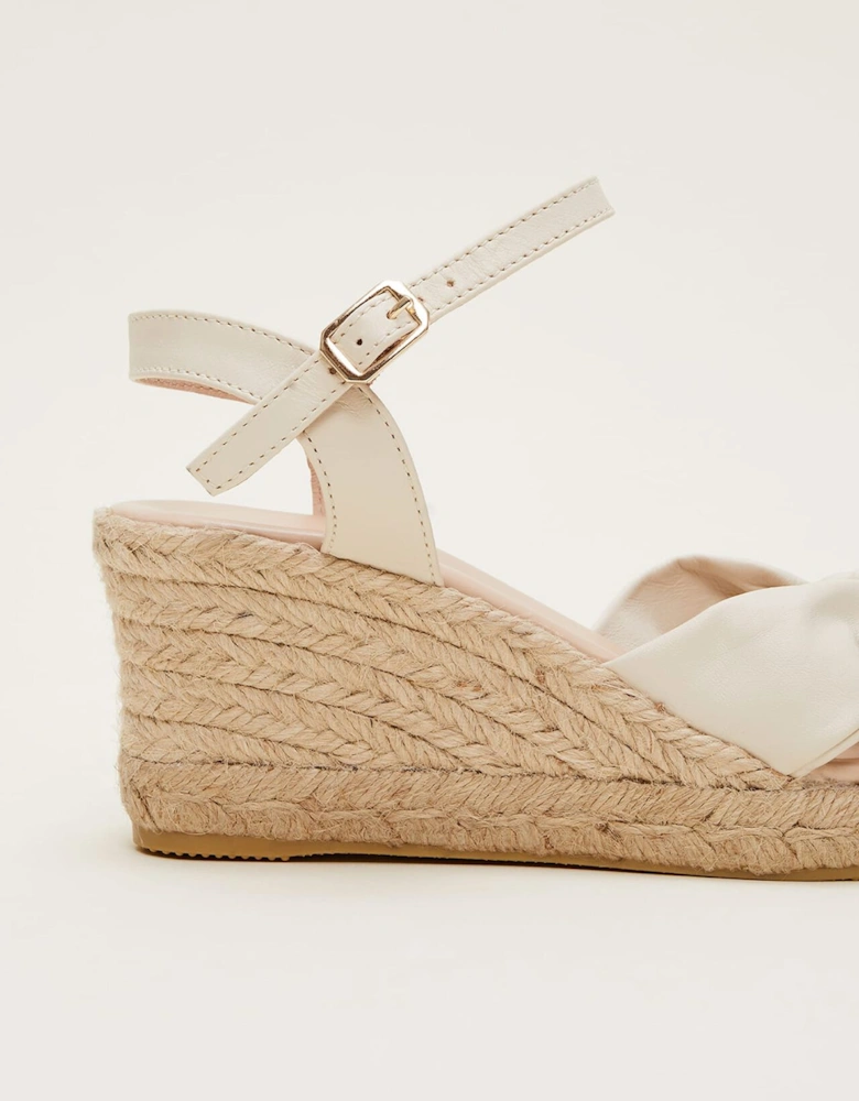 Leather Knot Front Espadrilles