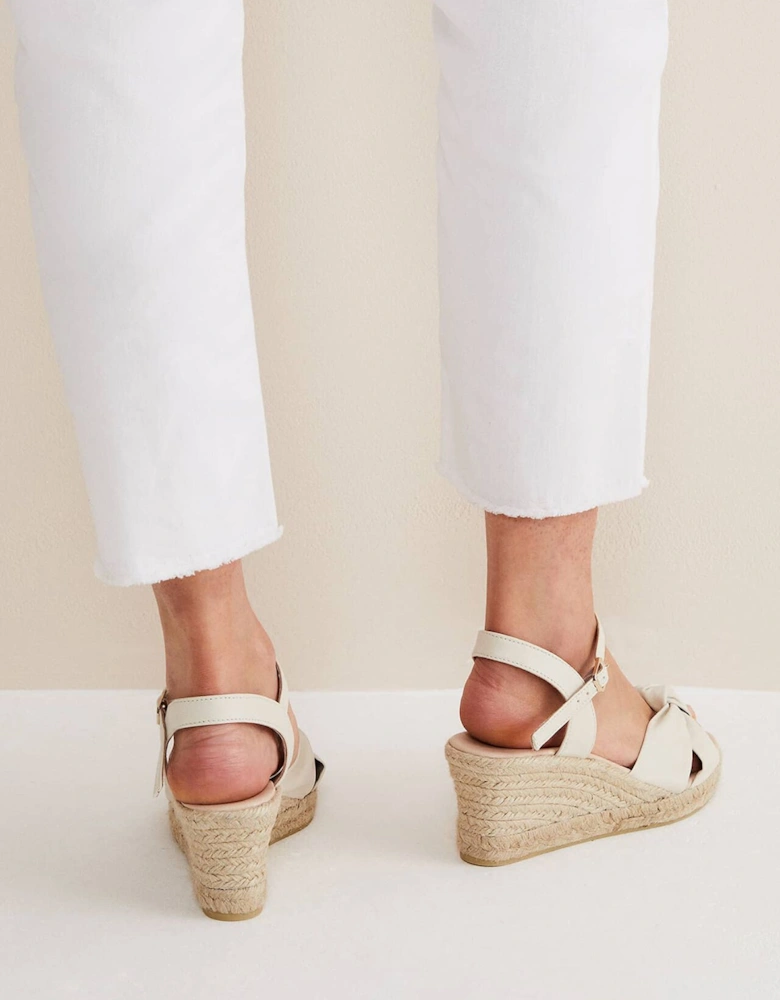 Leather Knot Front Espadrilles