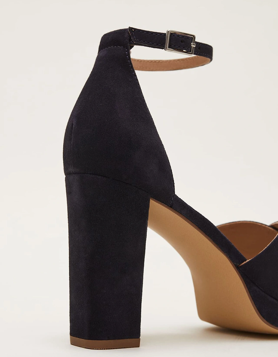 Navy Suede Platform Heels