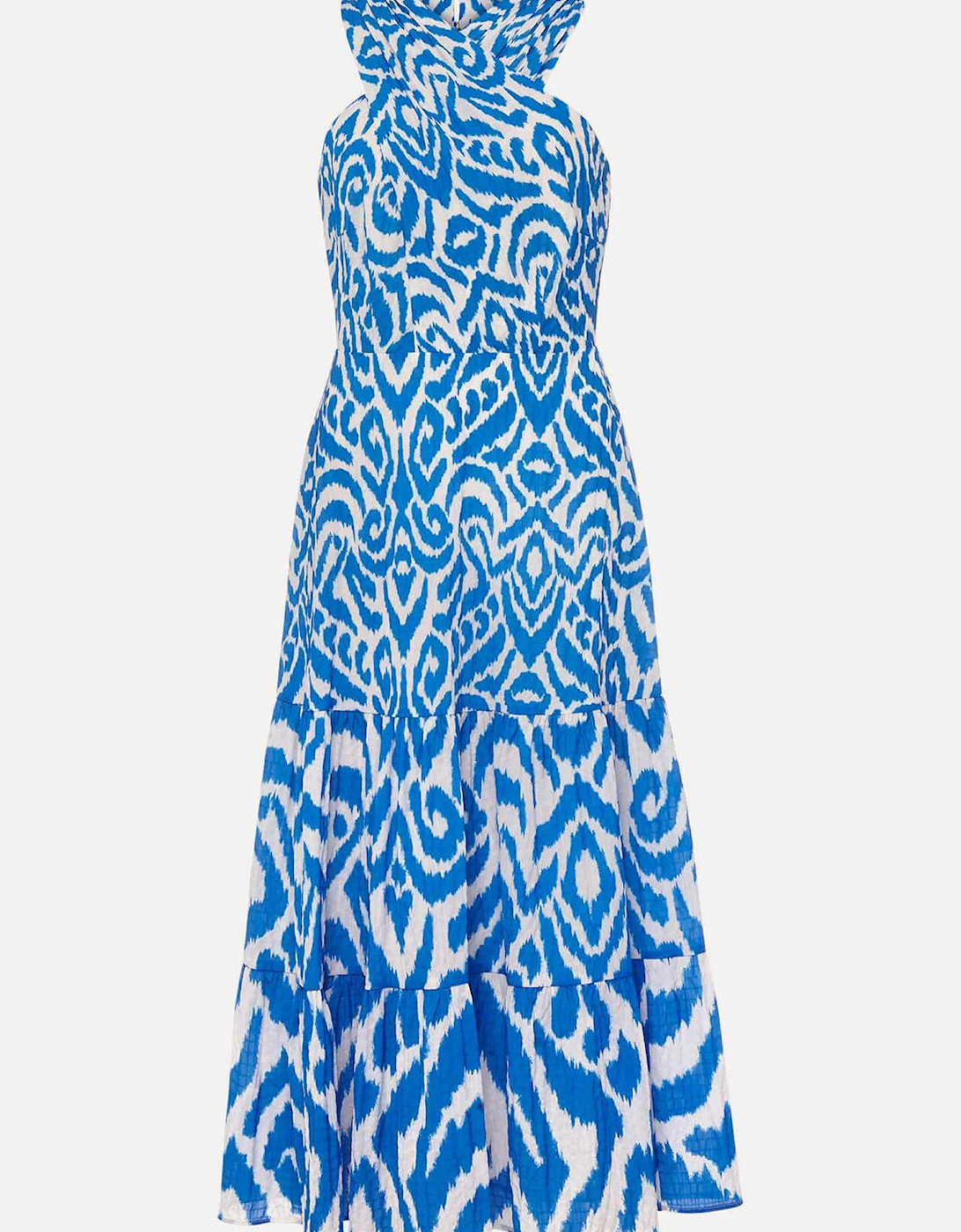 Bella Cross Neck Print Midi Dress