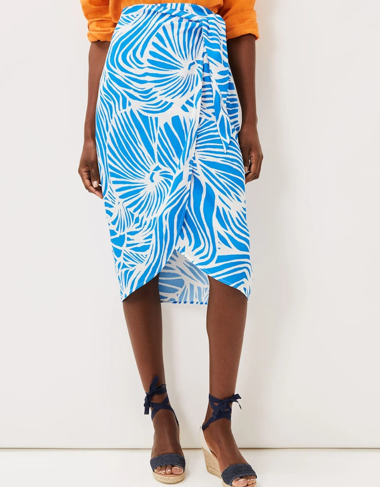 Dorothy Shell Print Wrap Skirt