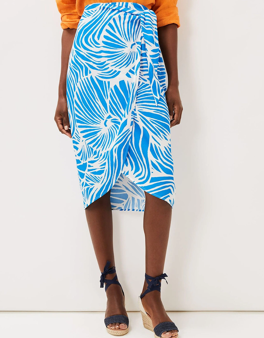 Dorothy Shell Print Wrap Skirt