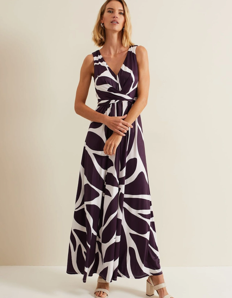 Palmer Leaf Print Maxi Dress