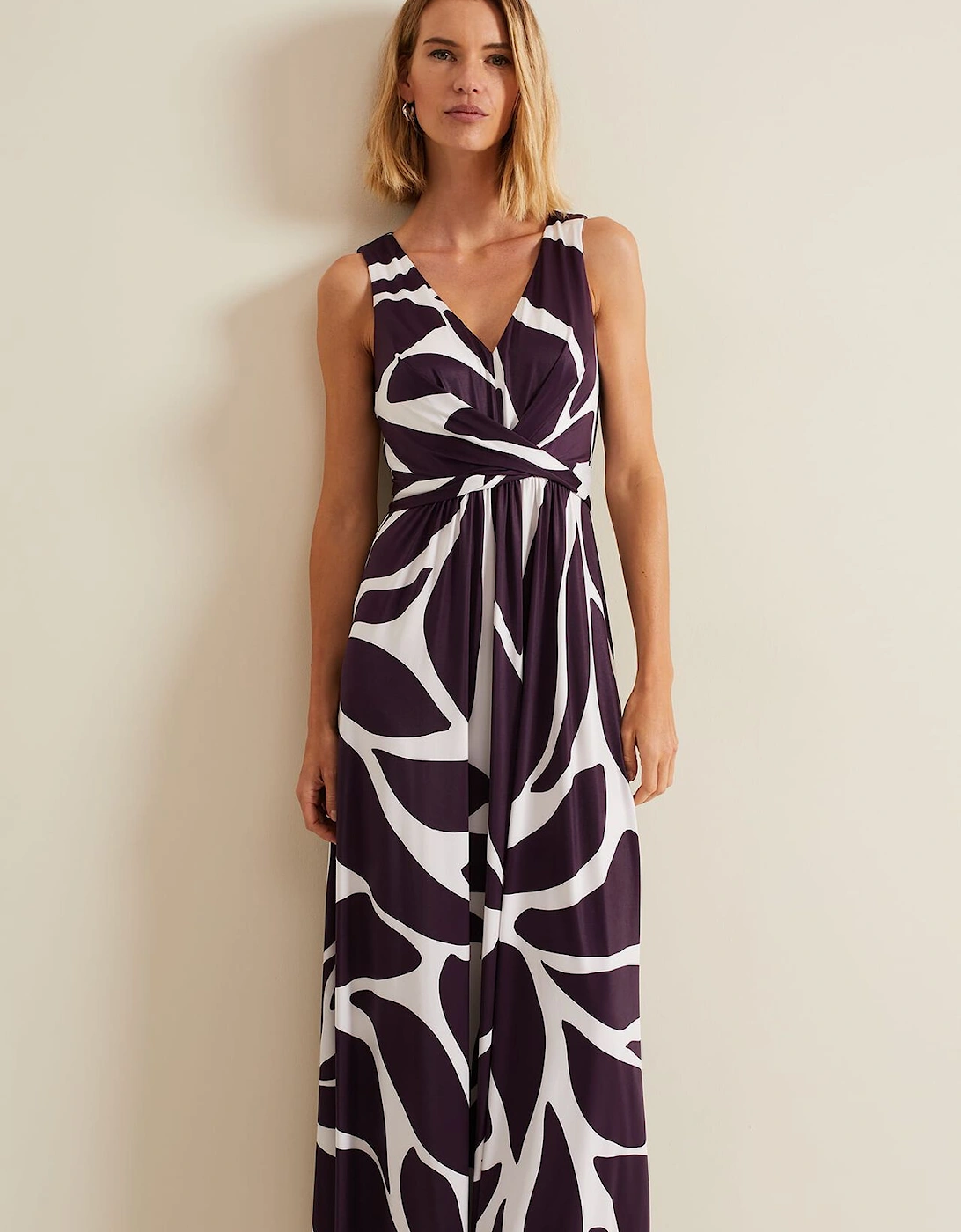 Palmer Leaf Print Maxi Dress