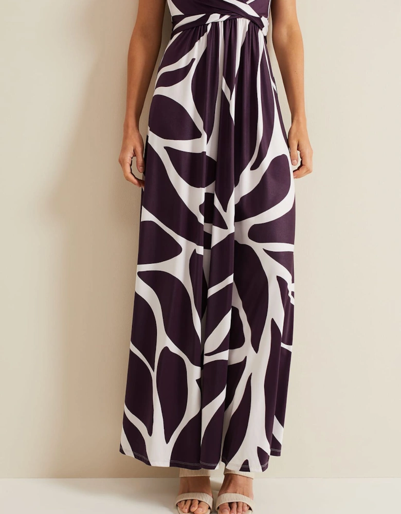 Palmer Leaf Print Maxi Dress