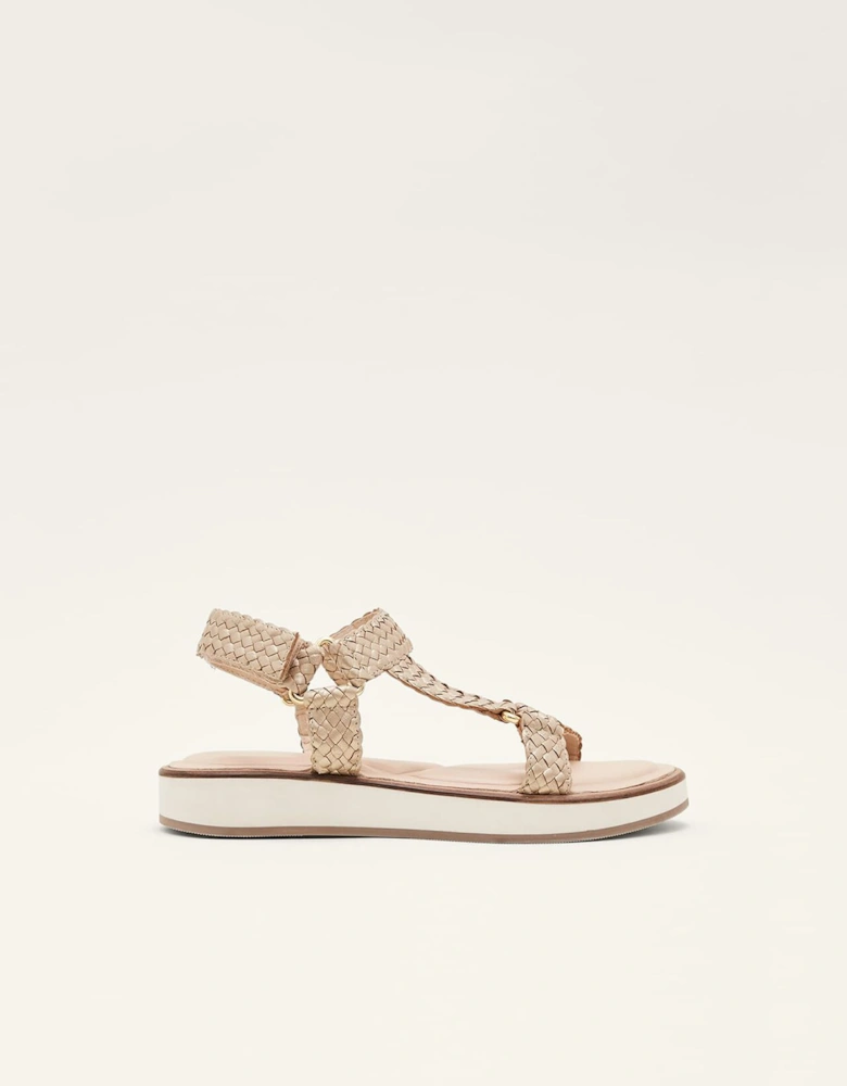 Leather Weave Velcro Sandal