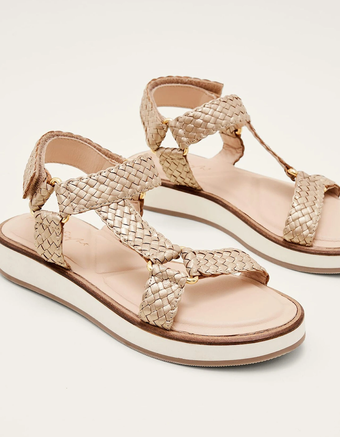 Leather Weave Velcro Sandal