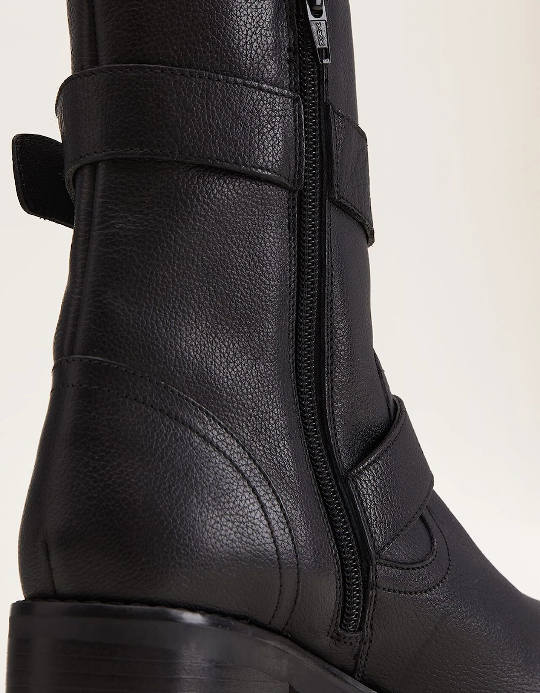 Alaska Black Leather Biker Boots