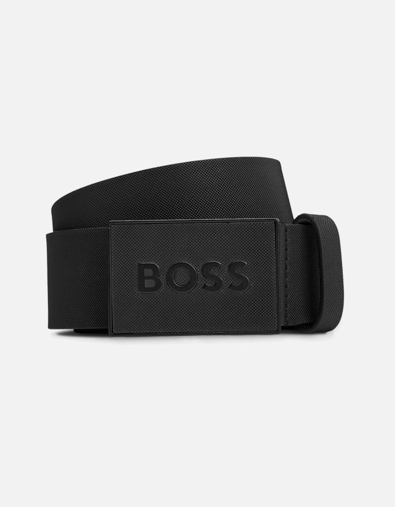 Boss Icon Leather Triple Black Belt