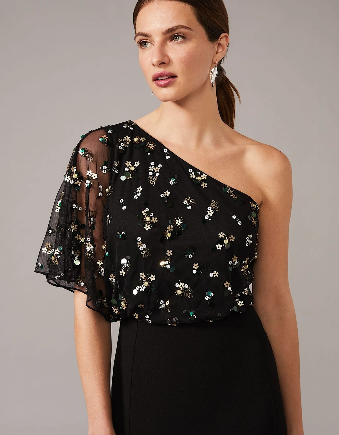 Adele Sequinned One Shoulder Dress