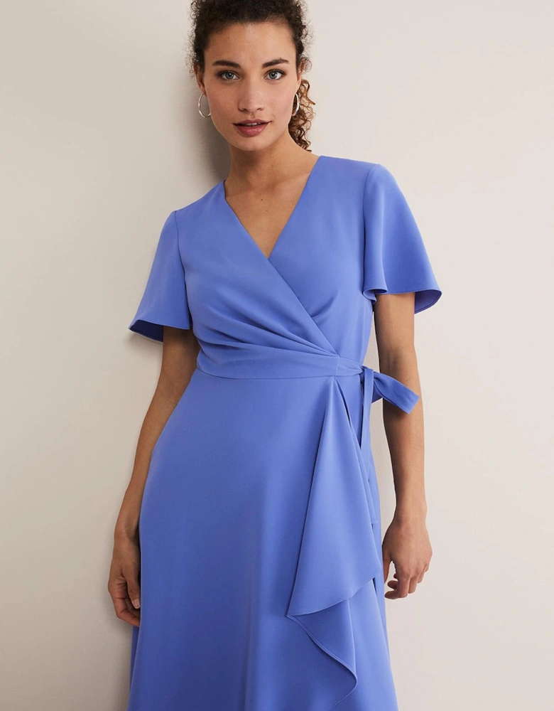 Julissa Ruffle Wrap Midi Dress