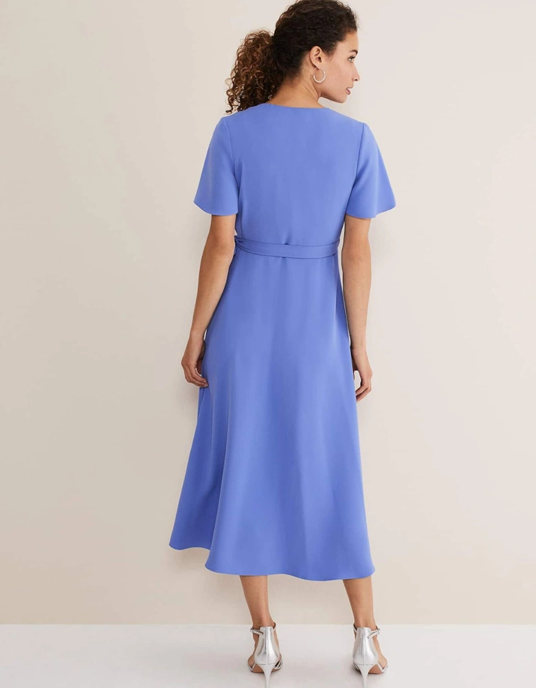 Julissa Ruffle Wrap Midi Dress