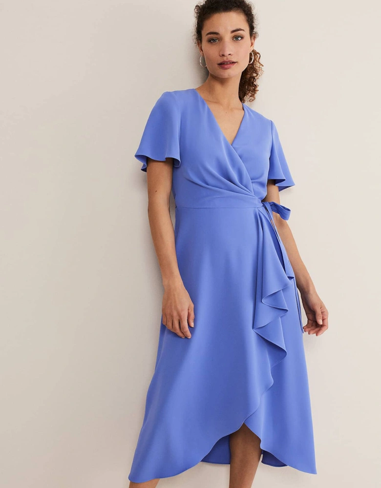 Julissa Ruffle Wrap Midi Dress