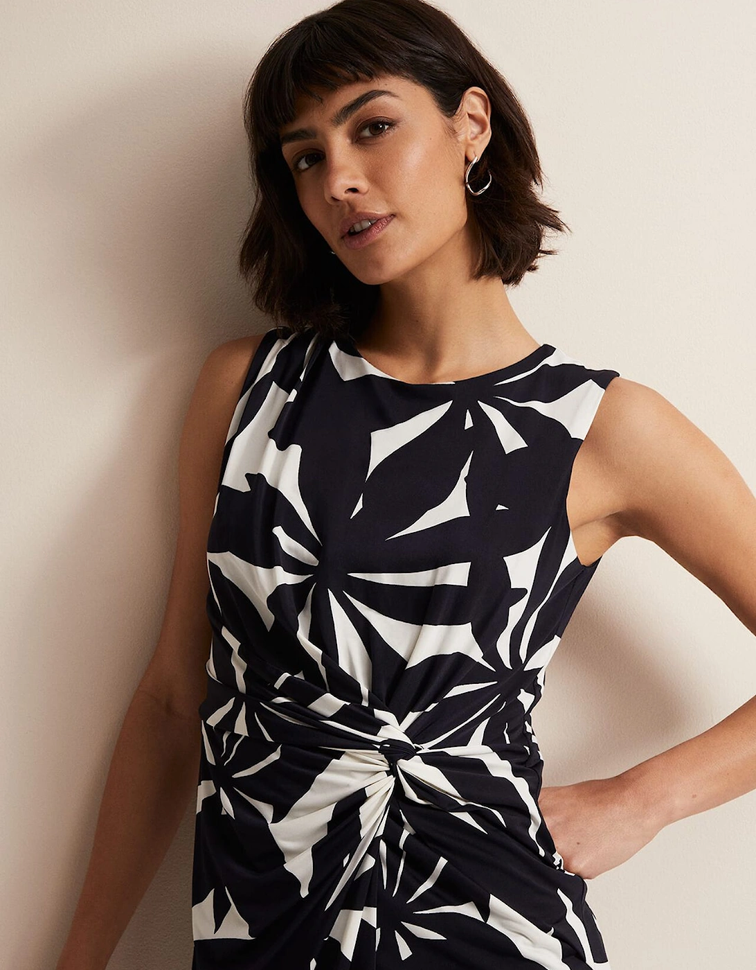 Joanna Leaf Print Bodycon Dress