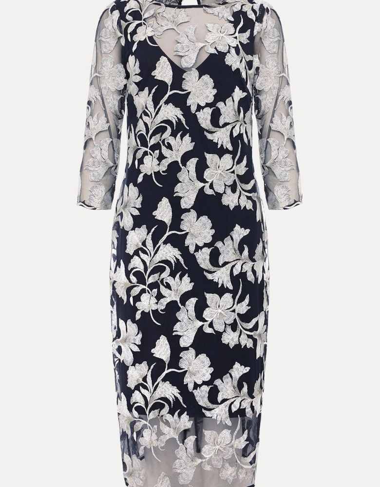 Irina Floral Mesh Midi Dress