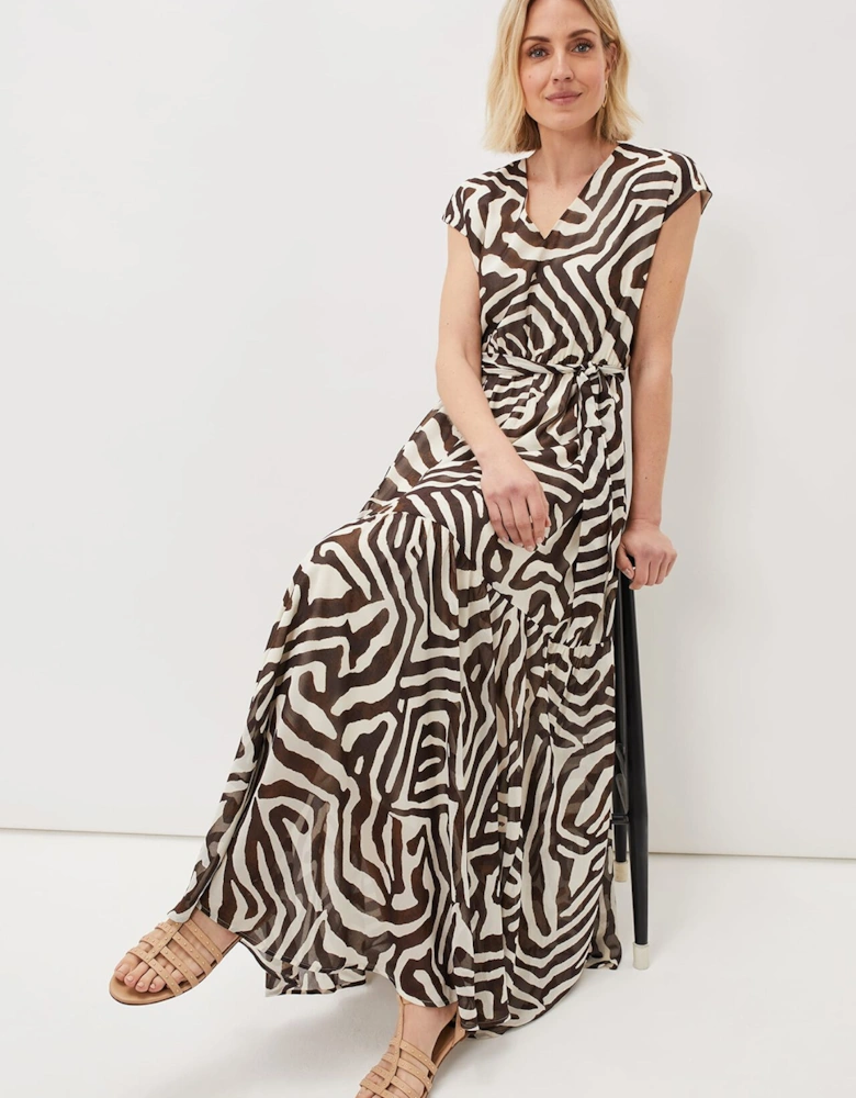 Zalaya Zebra Print Maxi Dress