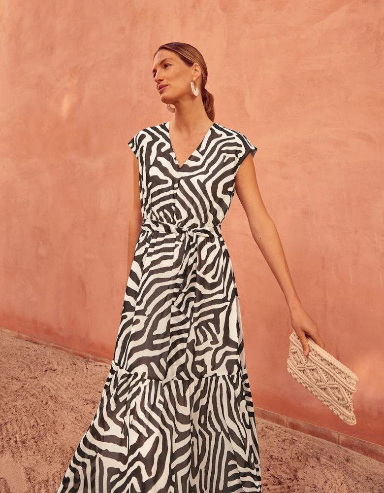 Zalaya Zebra Print Maxi Dress