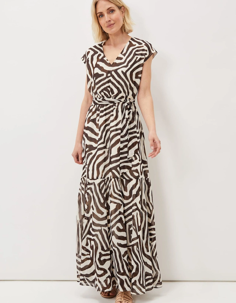 Zalaya Zebra Print Maxi Dress