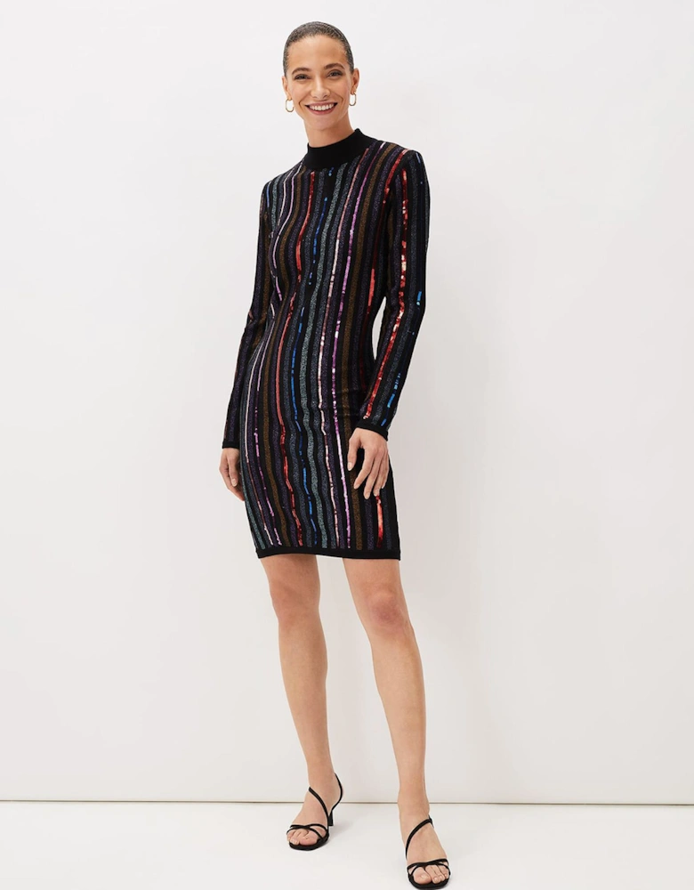 Rhonwen Sequin Stripe Dress