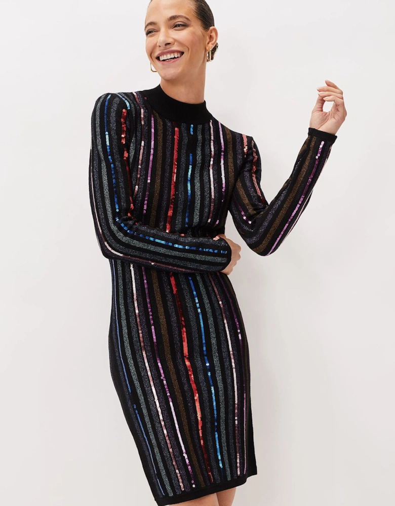 Rhonwen Sequin Stripe Dress