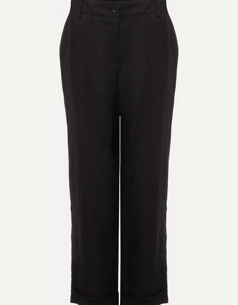 Klarra Black Linen Tapered Trousers