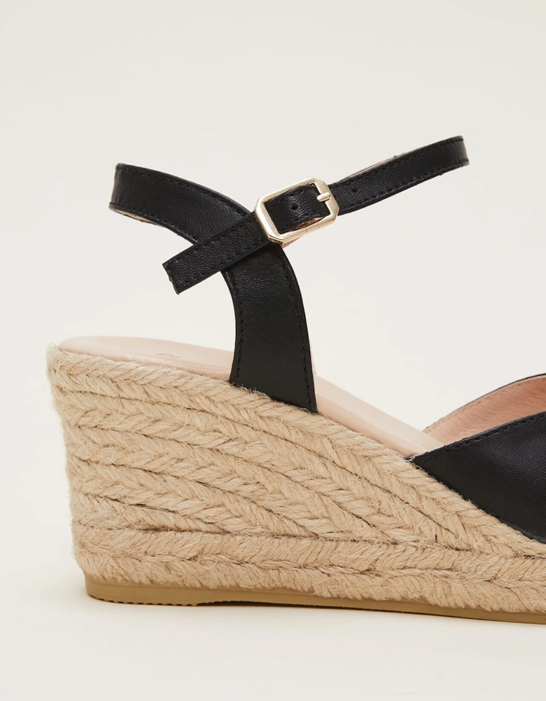 Leather Cross Front Espadrilles